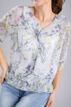Printed Chiffon Ruffle Blouse Printed Chiffon Ruffle Blouse