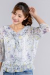 Printed Chiffon Ruffle Blouse Printed Chiffon Ruffle Blouse