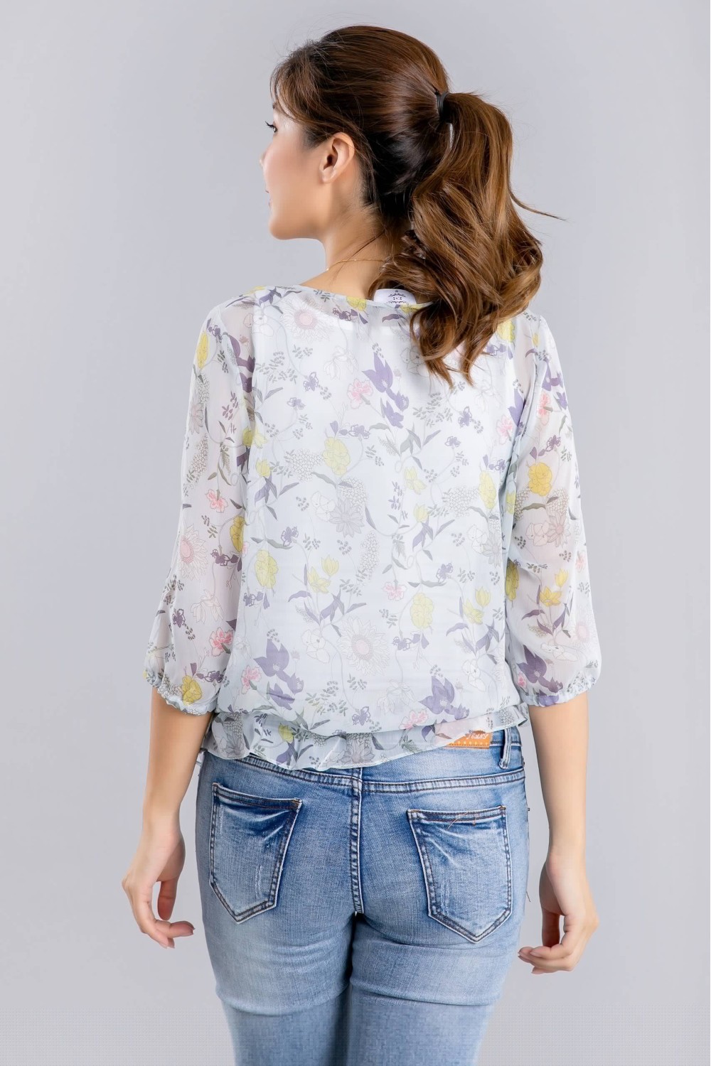 Printed Chiffon Ruffle Blouse Printed Chiffon Ruffle Blouse