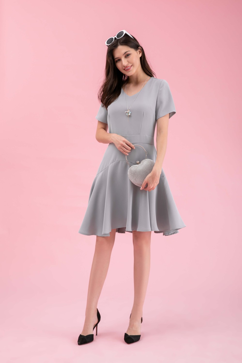 Solid Fit & Flare Dress Solid Fit & Flare Dress