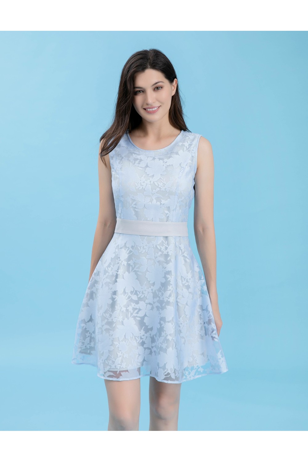 Chiffon Contrast Floral Dress Chiffon Contrast Floral Dress
