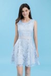 Chiffon Contrast Floral Dress Chiffon Contrast Floral Dress