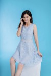 Chiffon Contrast Floral Dress Chiffon Contrast Floral Dress