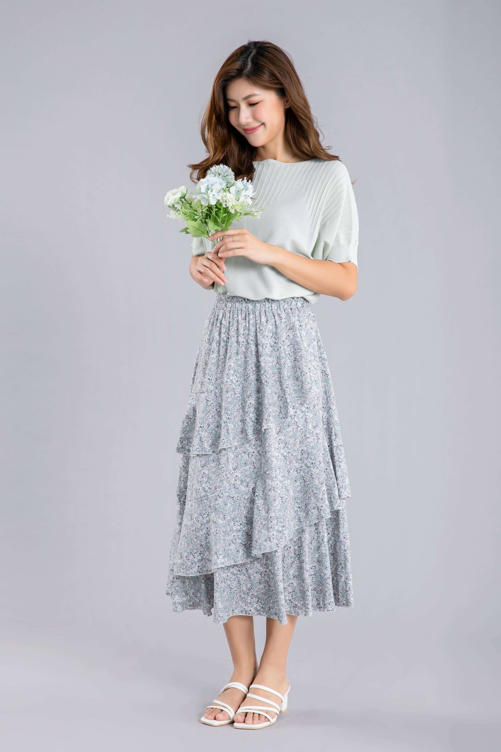 Floral 3-Tier Ruffle Skirt Floral 3-Tier Ruffle Skirt