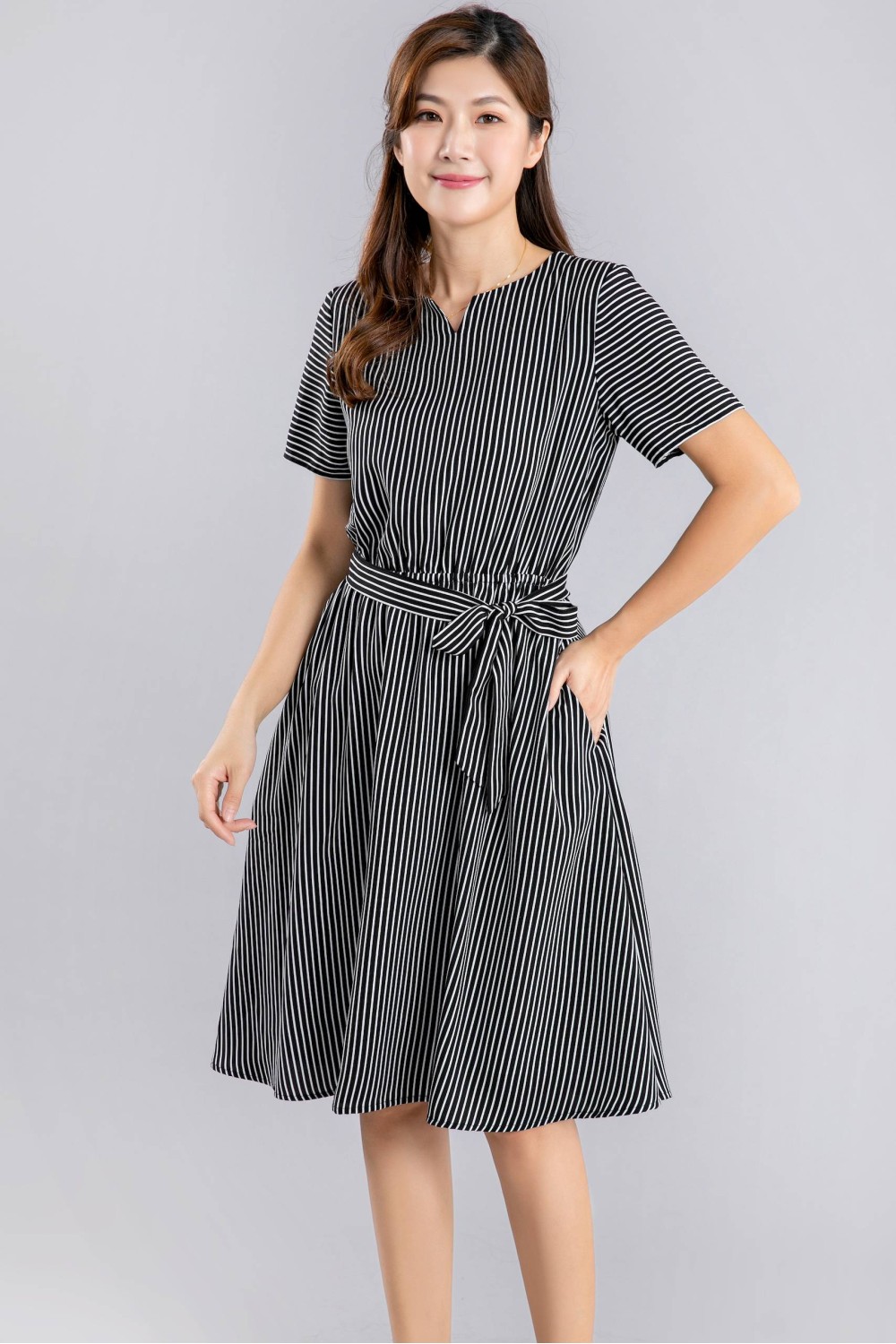 Stripes Dress With Belt Stripes Dress With Belt