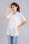 Tie Waist Little Bow Long Blouse Tie Waist Little Bow Long Blouse