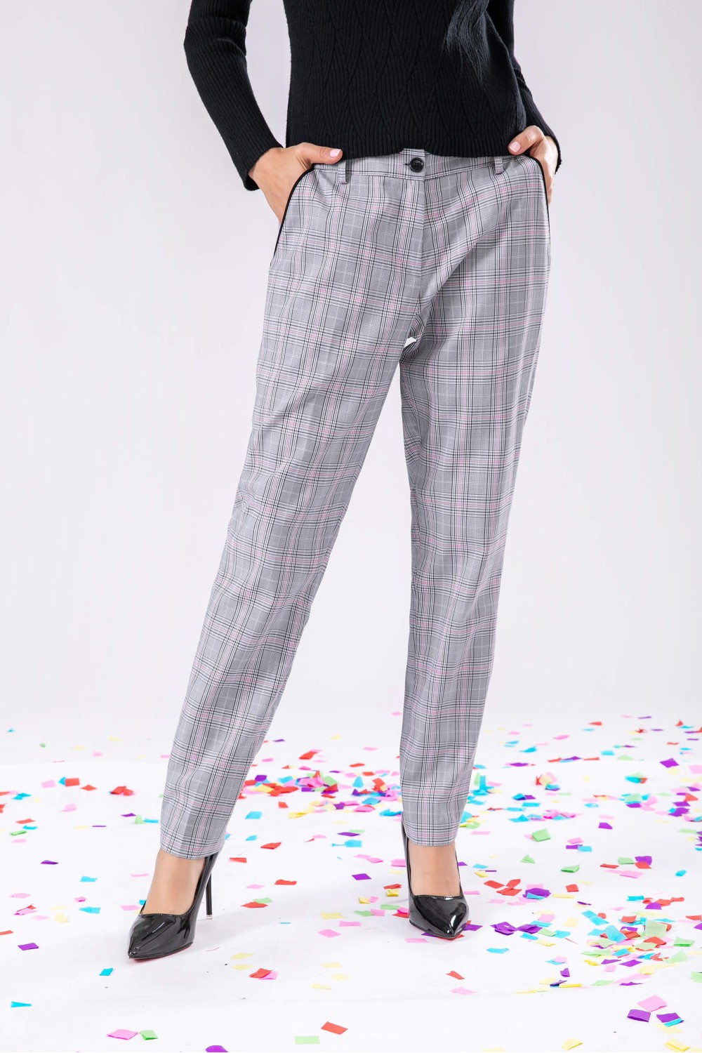 Checks Straight Legs Pants Checks Straight Legs Pants