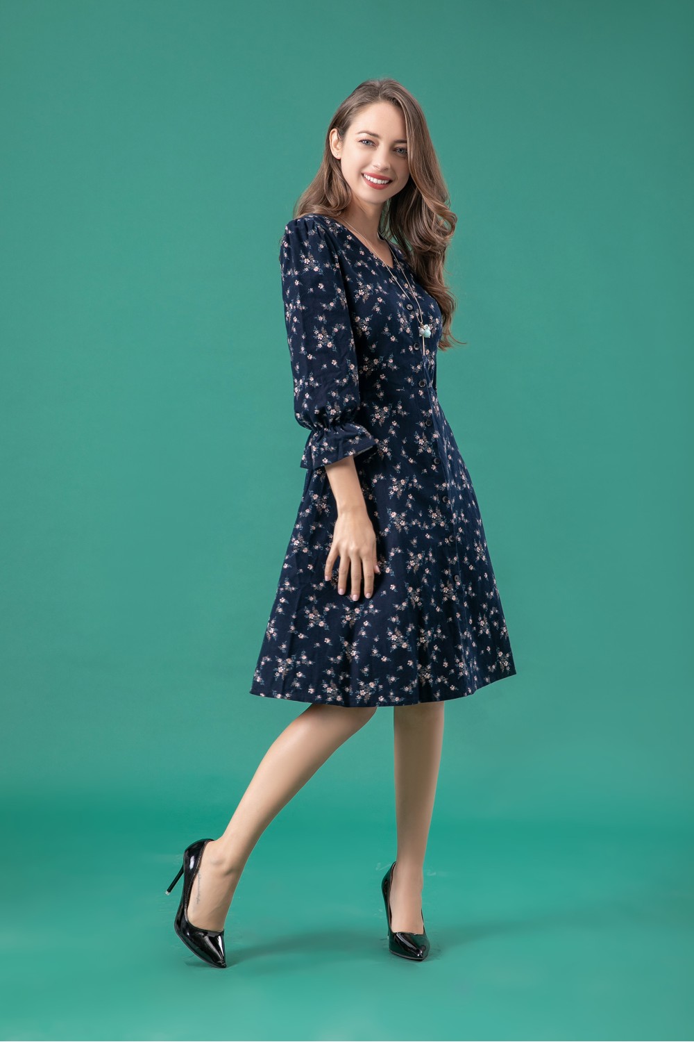 Floral Long Sleeves Dress Floral Long Sleeves Dress