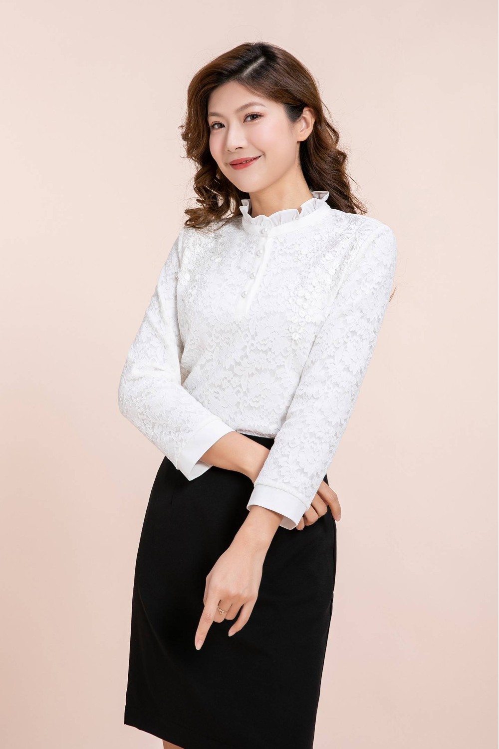 White Lace Long Sleeve Blouse White Lace Long Sleeve Blouse