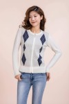 Diamond Pattern Zipped Cardigan Diamond Pattern Zipped Cardigan