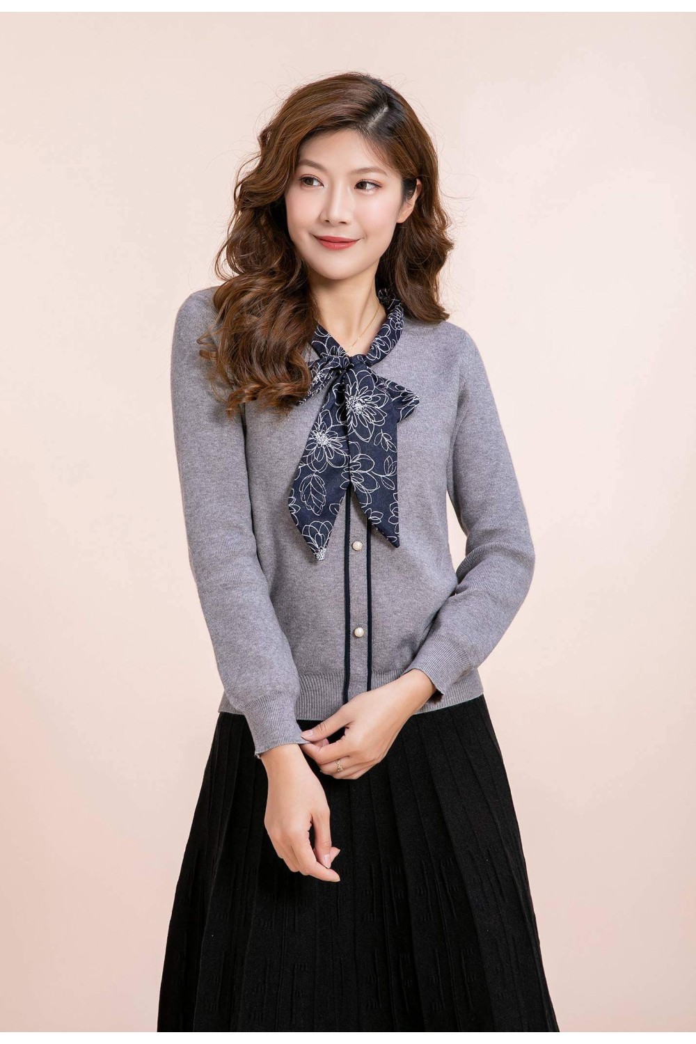 Knitted Top W/Printed Ribbon Knitted Top W/Printed Ribbon