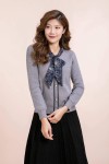 Knitted Top W/Printed Ribbon