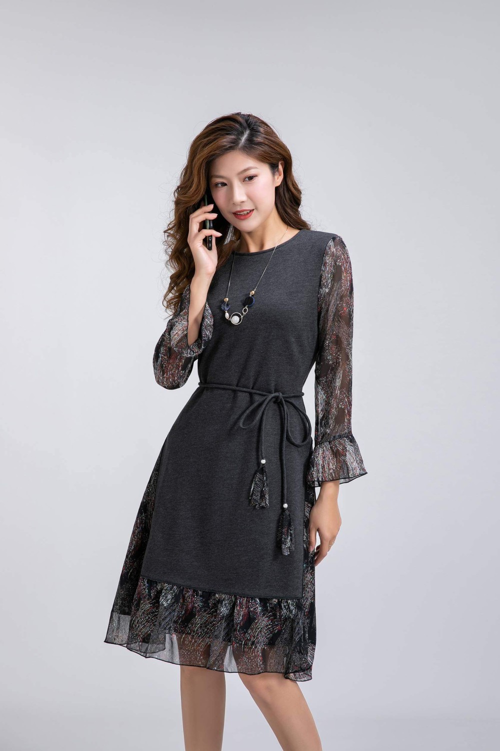 Chiffon Sleeved Dress Chiffon Sleeved Dress