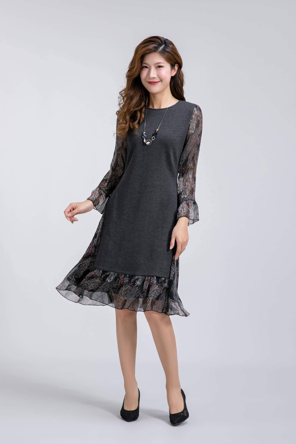 Chiffon Sleeved Dress Chiffon Sleeved Dress