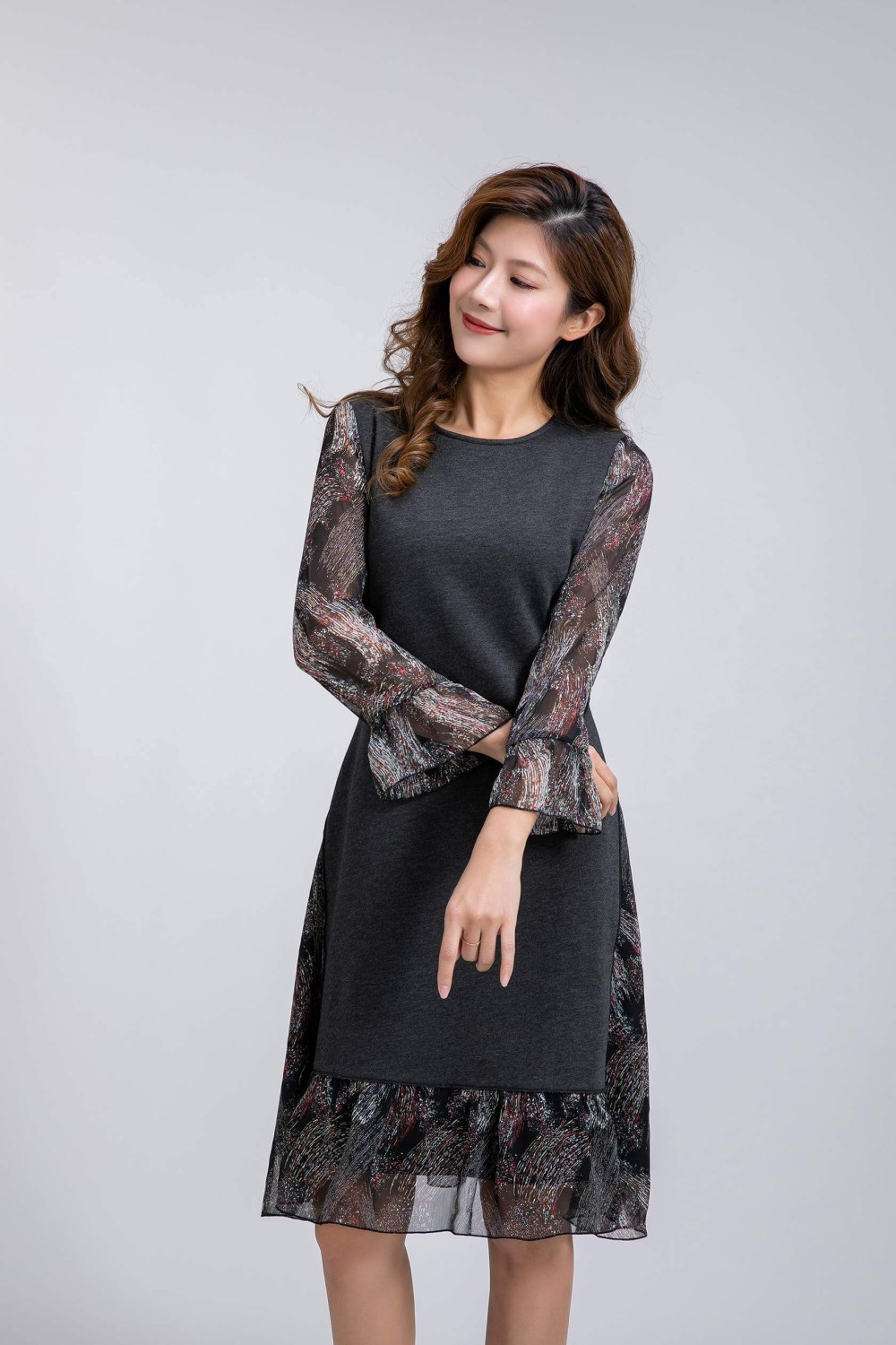 Chiffon Sleeved Dress Chiffon Sleeved Dress