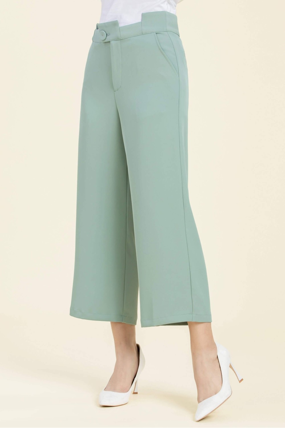 Special Waist  Cropped Pants
