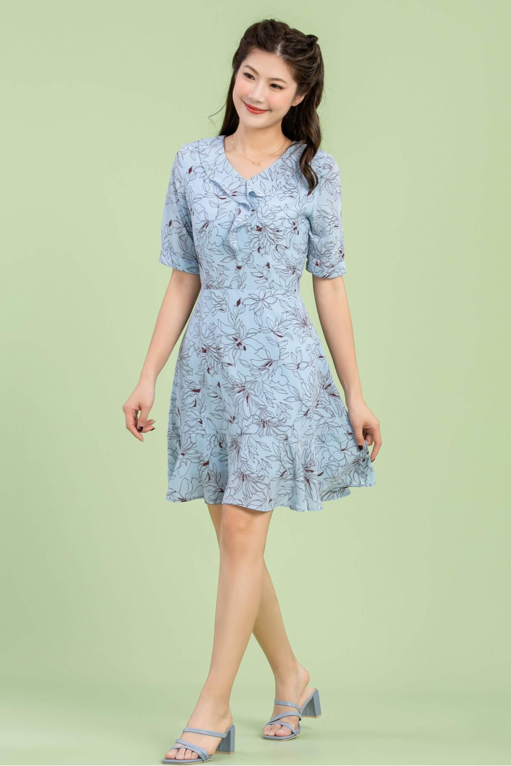 Floral Dress With Ruffles