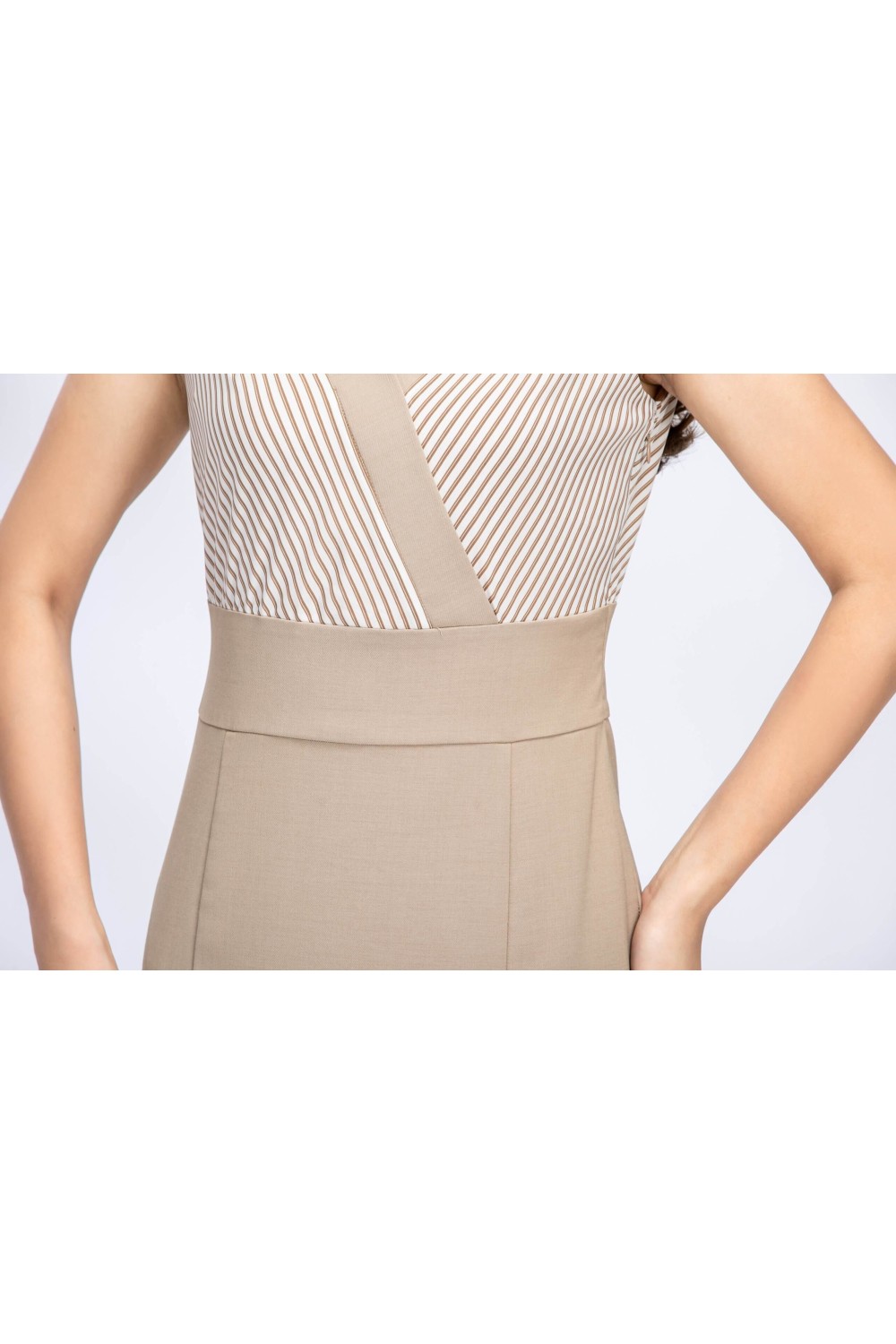 Striped Dress With A Diagonal Front Striped Dress With A Diagonal Front
