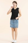 V Neck Sleeveless Blouse With Lace V Neck Sleeveless Blouse With Lace