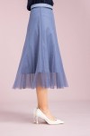 Midi Skirt With Glitter Mesh