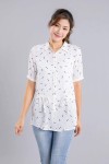 Tie Waist Little Bow Long Blouse Tie Waist Little Bow Long Blouse