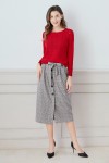 Checks Buttoned Long Skirt Checks Buttoned Long Skirt