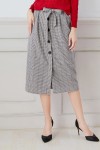Checks Buttoned Long Skirt Checks Buttoned Long Skirt