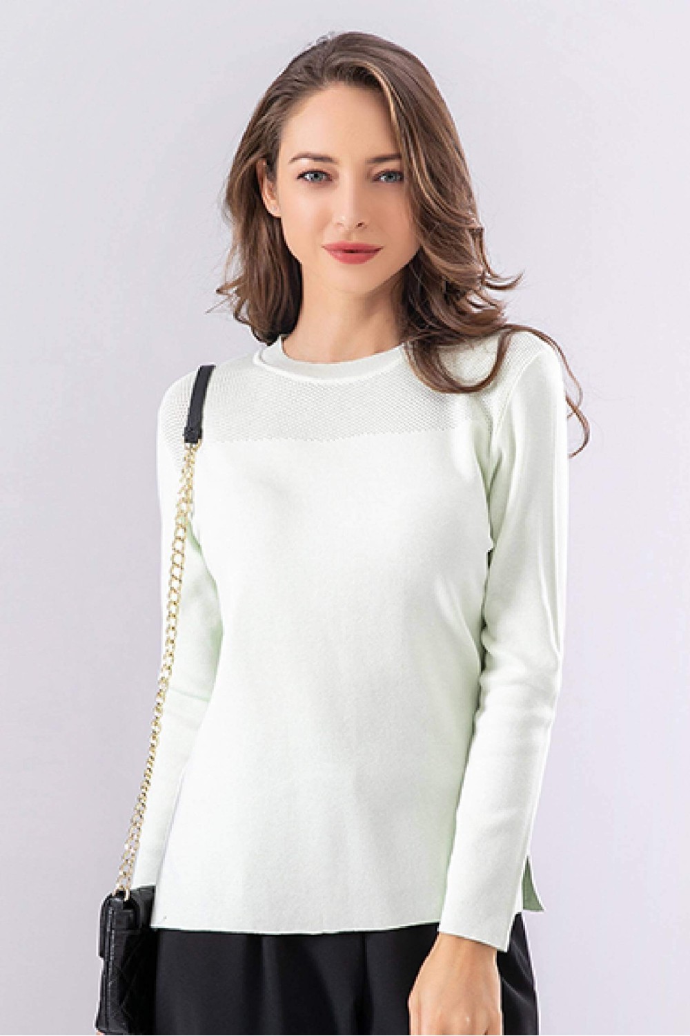Solid Color Knit Top