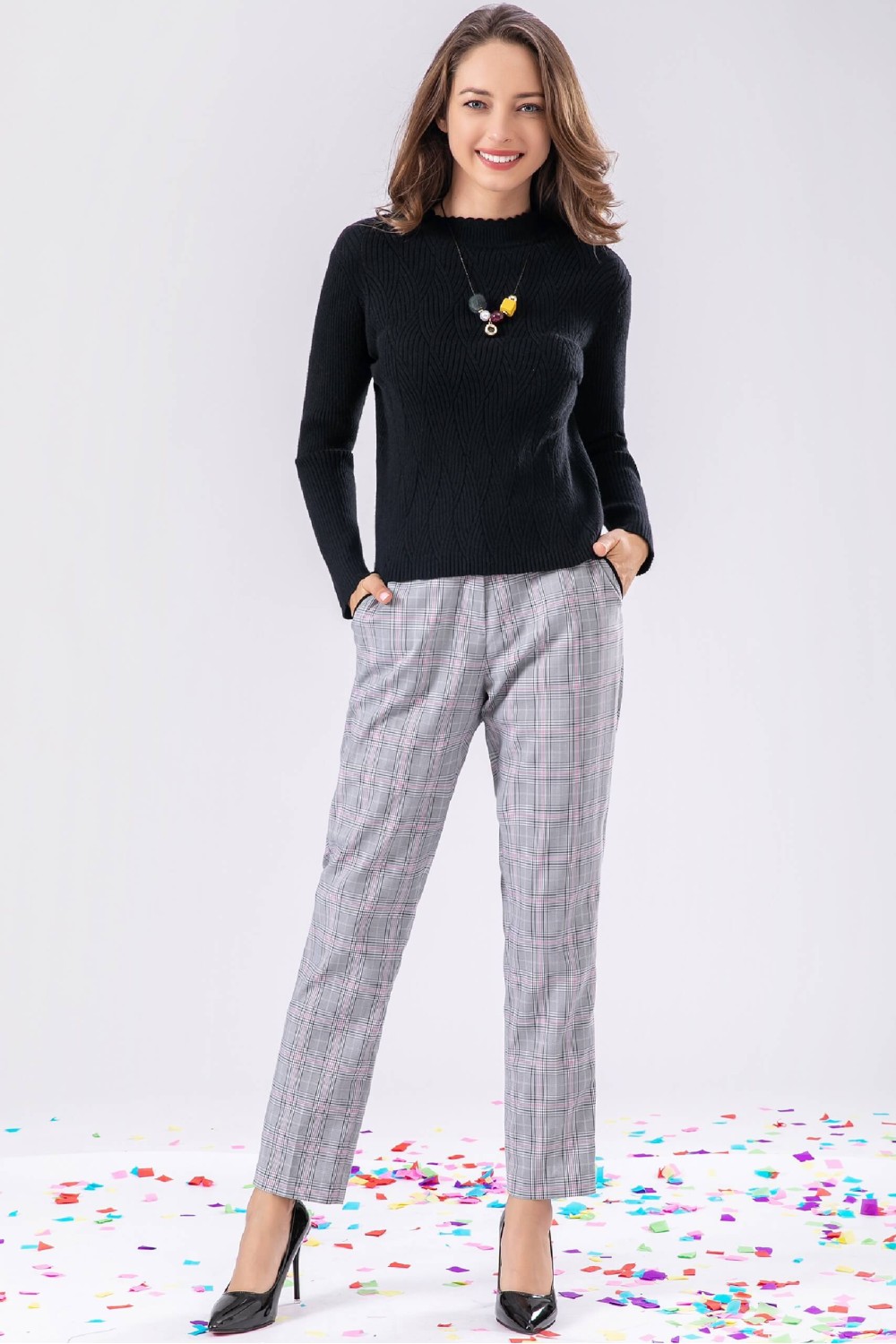 Checks Straight Legs Pants Checks Straight Legs Pants
