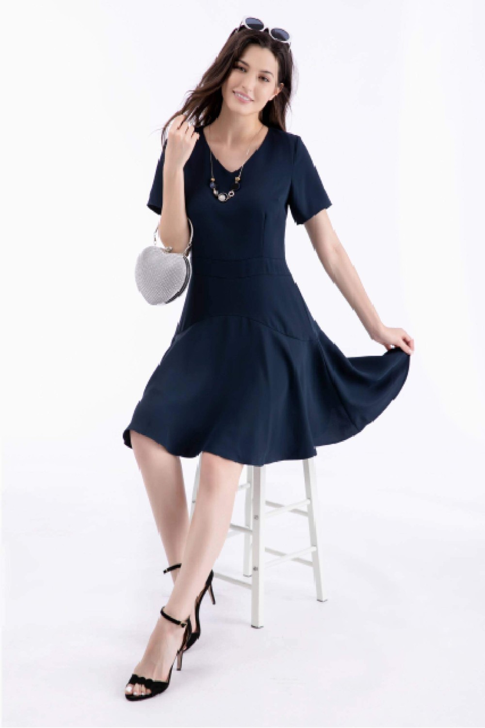 Solid Fit & Flare Dress Solid Fit & Flare Dress