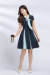 Contrast Color Dress W/Tie