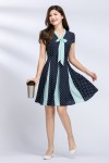 Contrast Color Dress W/Tie