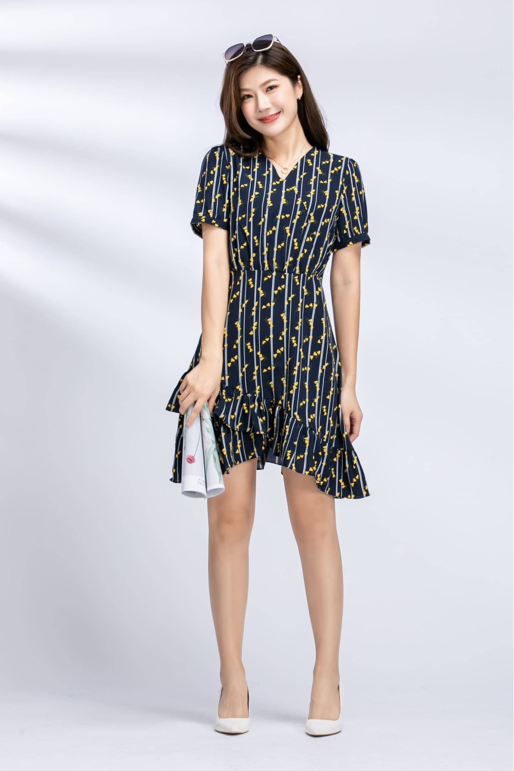 Printed Ruffle Dress