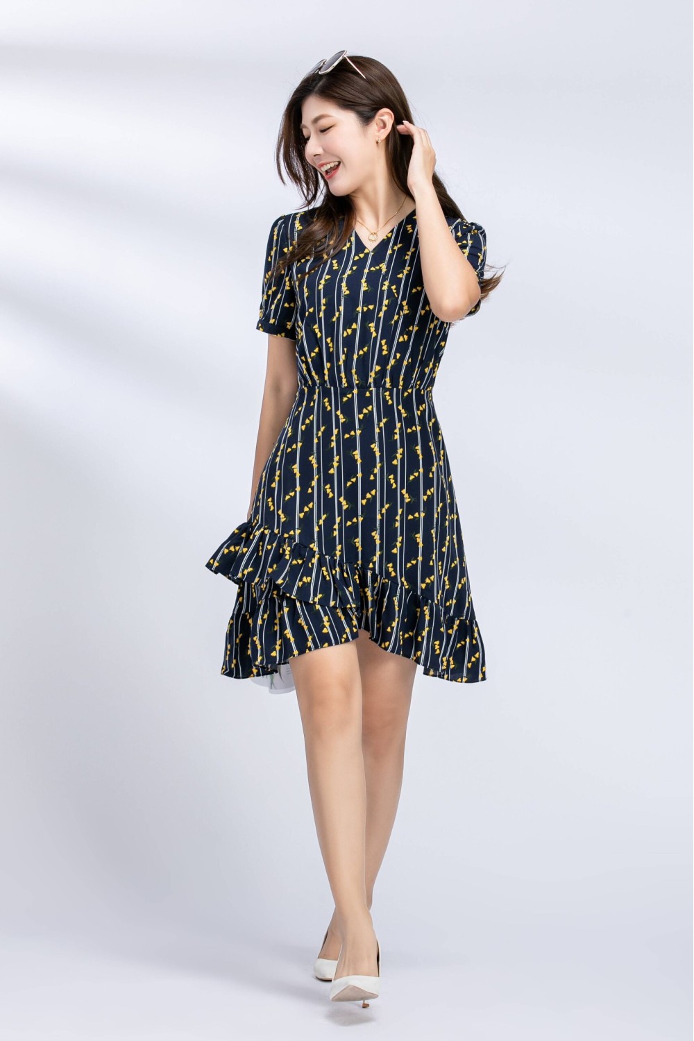 Printed Ruffle Dress