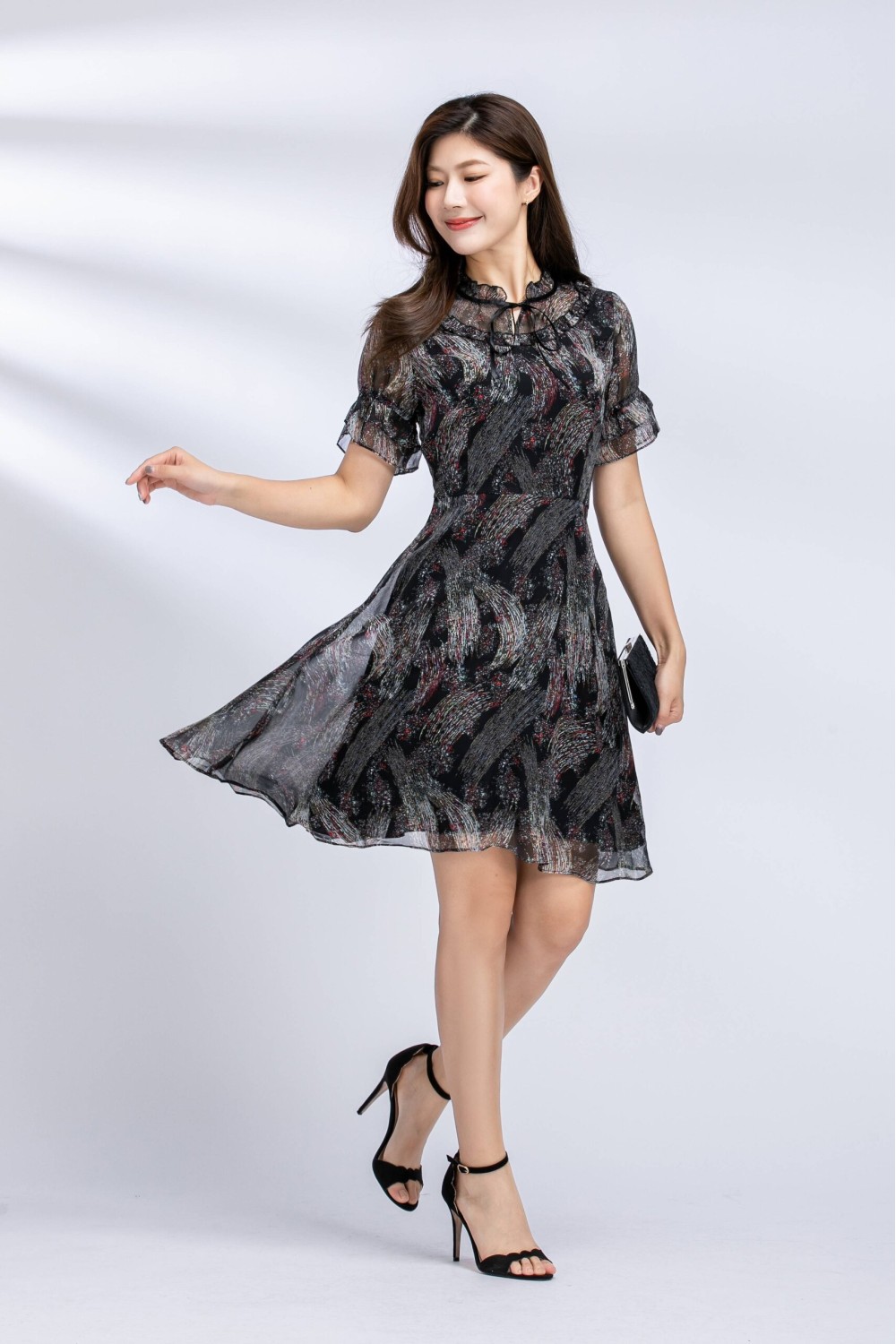 Short Sleeve Chiffon Dress