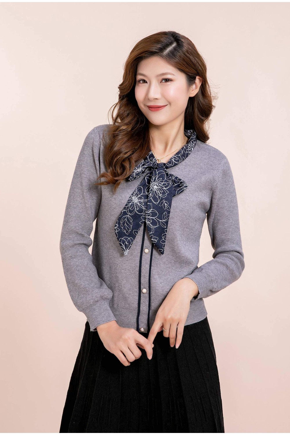 Knitted Top W/Printed Ribbon Knitted Top W/Printed Ribbon