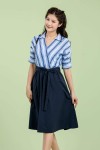 2-In-1 Dress With Striped Lapels