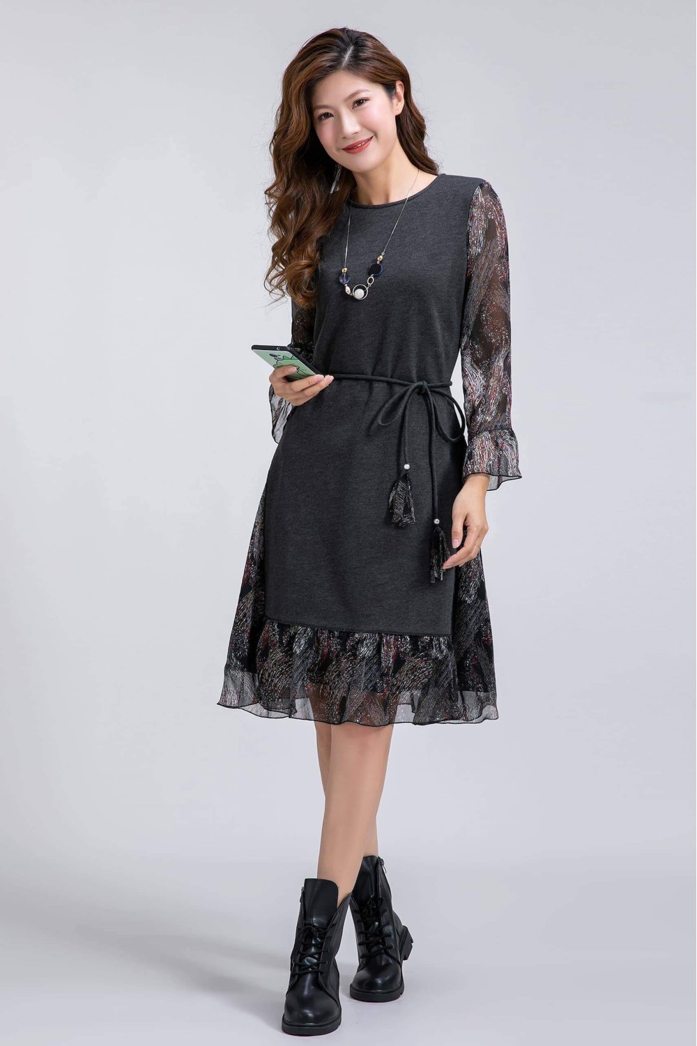 Chiffon Sleeved Dress Chiffon Sleeved Dress