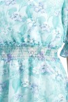 Chiffon Floral Mid-Sleeved Dress Chiffon Floral Mid-Sleeved Dress