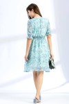 Chiffon Floral Mid-Sleeved Dress Chiffon Floral Mid-Sleeved Dress