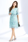 Chiffon Floral Mid-Sleeved Dress Chiffon Floral Mid-Sleeved Dress