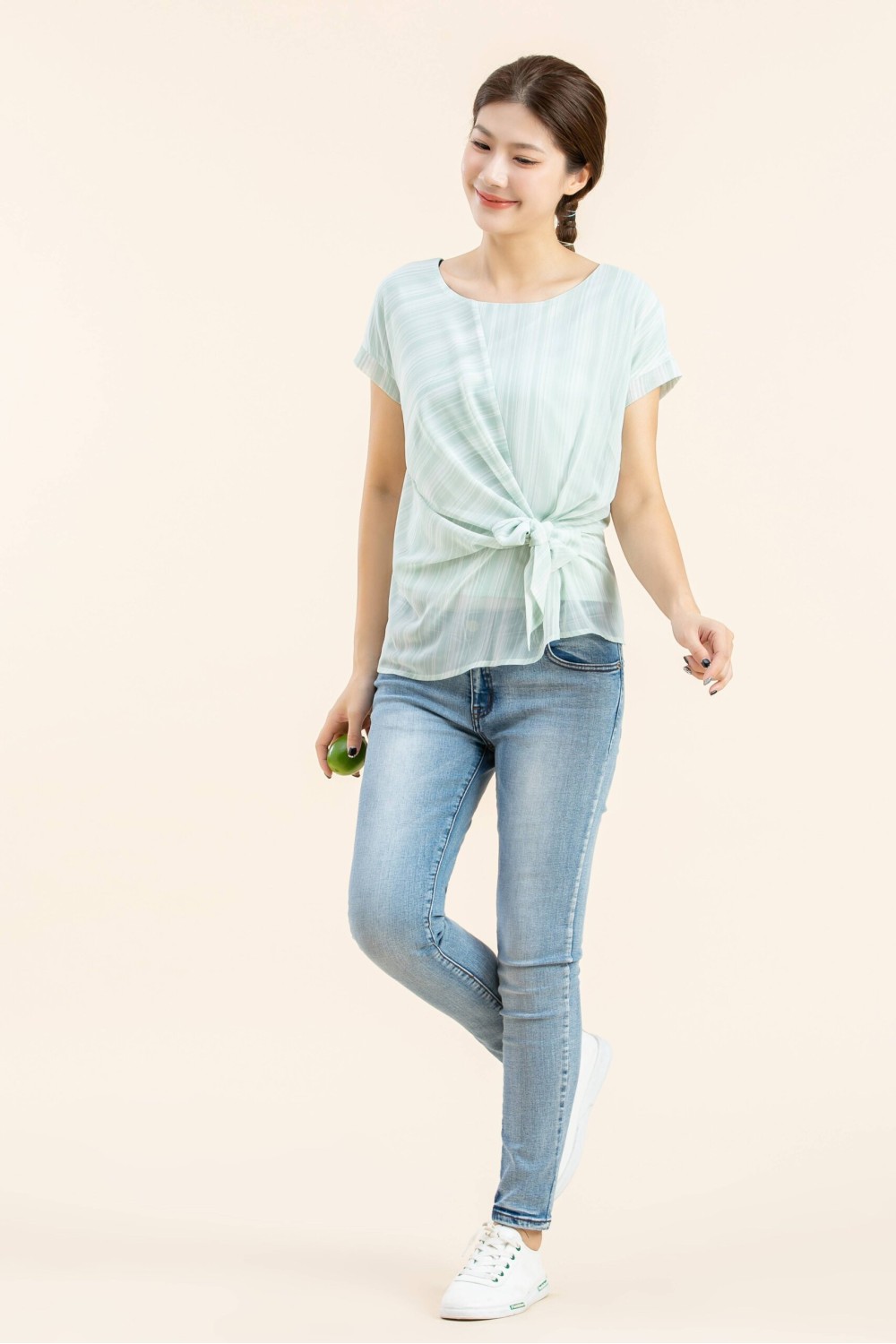 Tied Up Striped Chiffon Top Tied Up Striped Chiffon Top