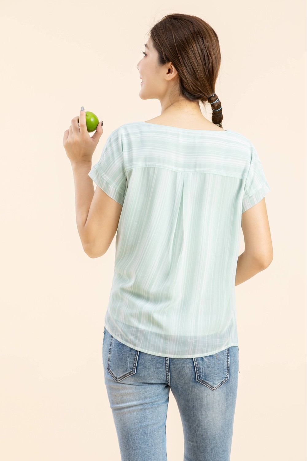 Tied Up Striped Chiffon Top Tied Up Striped Chiffon Top