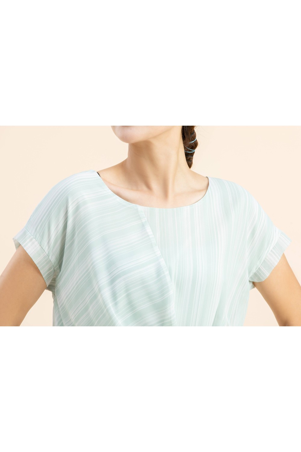 Tied Up Striped Chiffon Top