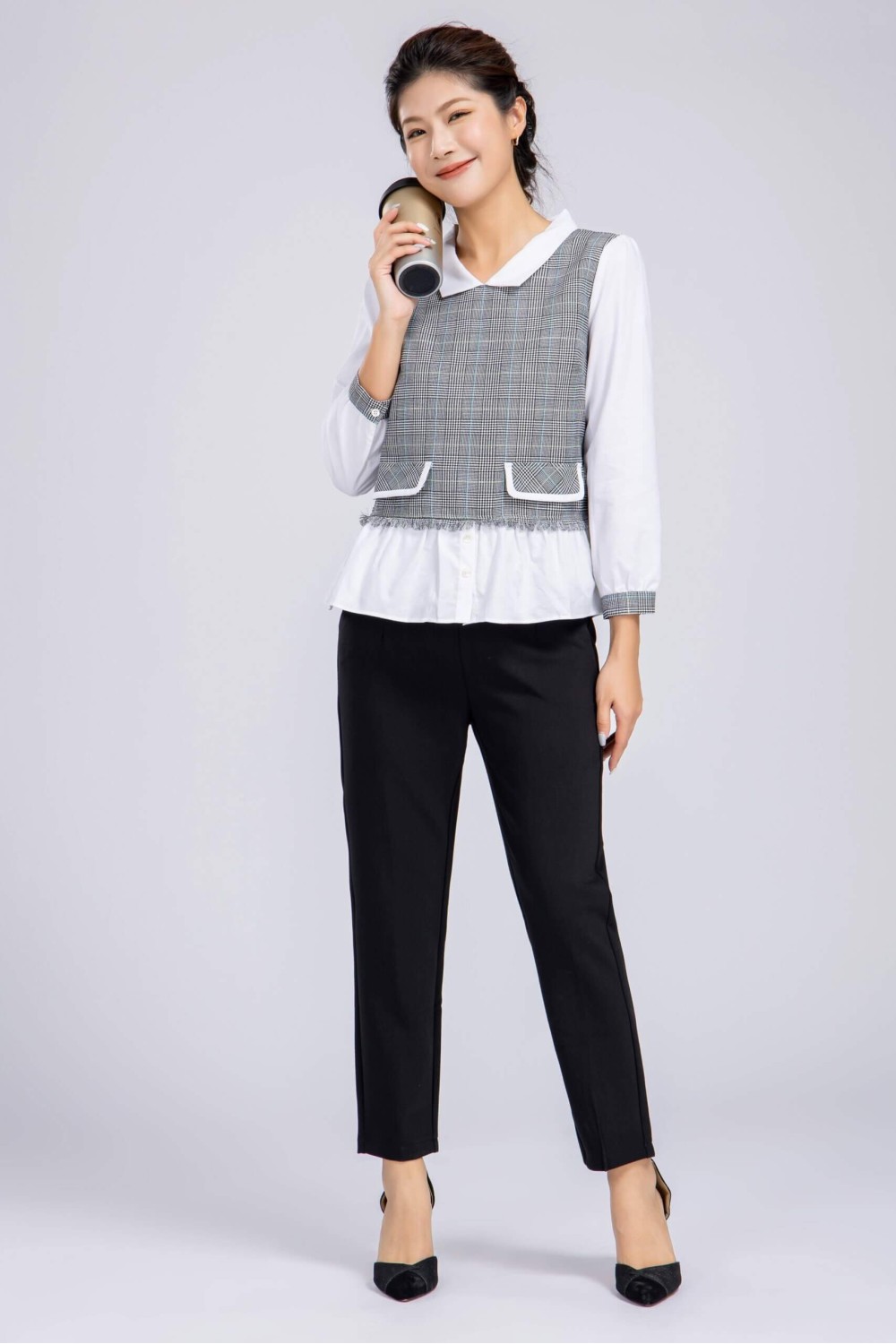 2-In-1 Checks Blouse 2-In-1 Checks Blouse