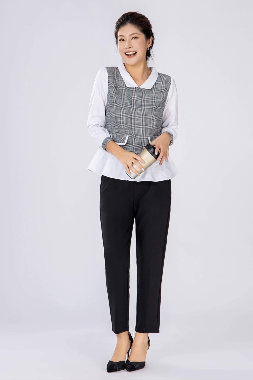 2-In-1 Checks Blouse 2-In-1 Checks Blouse