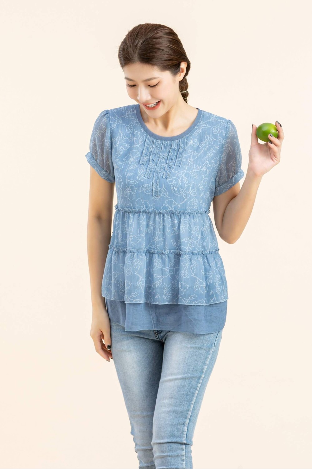 Babydoll Lotus Leaf Chiffon Top Babydoll Lotus Leaf Chiffon Top