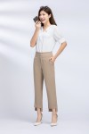 Solid Color Cropped Pants