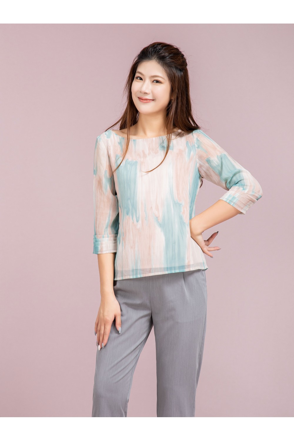 Chiffon Top With Medium Sleeves