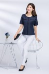 Yarn-Dyed Slim-Fitting Top